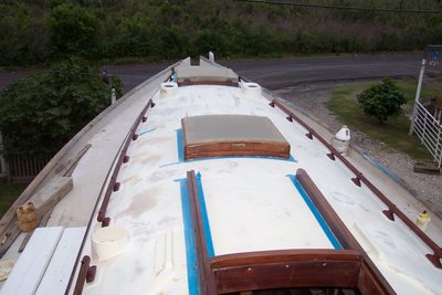 Looking down the deck