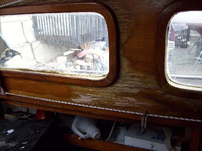 starboard paneling in main cabin